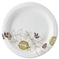 Plates | Dixie UX9PATH Pathways Soak-Proof Shield 8.5 in. Diameter Mediumweight Paper Plates - Green/Burgundy (1000/Carton) image number 0