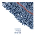 Mop Heads | Boardwalk BWKLM30311L Looped End Wideband Cotton/Synthetic Mop Heads - Large, Blue (12/Carton) image number 4