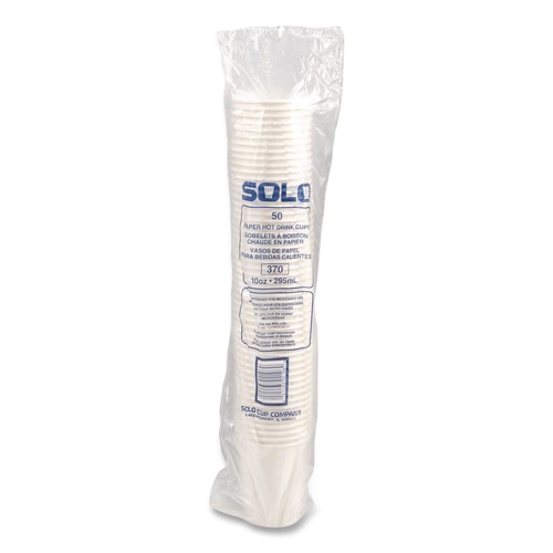 Perforated Roll & Hand Towels | SOLO 370W-2050 Paper Hot Cups 10 oz White 50/Pack image number 0
