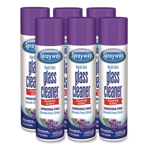 Disinfecting & Cleaning Solutions | Sprayway 1000047224 19 oz. Aerosol Spray Glass Cleaner - Lavender Scent (6/Carton) image number 0