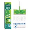Mop Heads | Swiffer 80810204 Sweep and Mop 12.4 in. x 2.95 in. 2-in-1 Dry/Wet Floor Mopping and Sweeping Kit - Silver Plastic Handle (6/Kit) image number 4