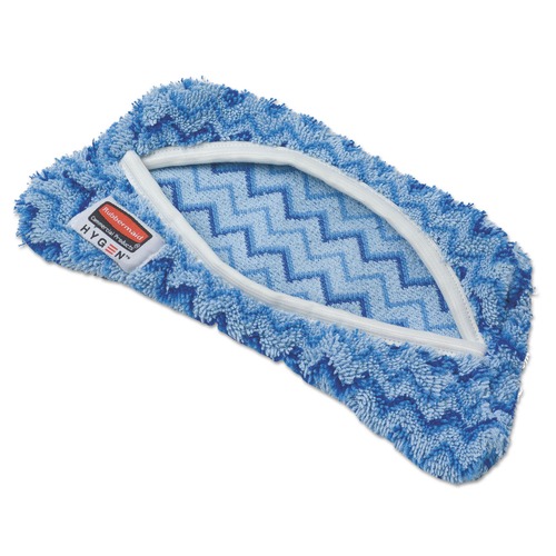 Mop Heads | Rubbermaid Commercial HYGEN FGQ89100BL00 8 in. x 8 in. HYGEN Flexi Frame Microfiber Damp Mop Covers - Blue image number 0