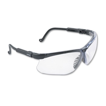 Honeywell Uvex S3200 Genesis Wraparound Safety Glasses - Black Plastic Frame/Clear Lens