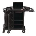 Perforated Roll & Hand Towels | Suncast Commercial HKCCH200 23.25 in. x 53.22 in. x 53.06 in. 1 Shelf Plastic Compact Premium Housekeeping Cart - Black image number 4