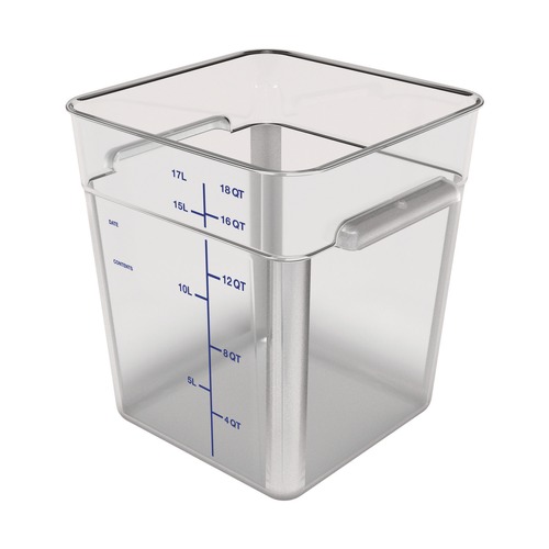 Food Storage Containers & Lids | Carlisle 1195207 8.75 in. x 8.75 in. x 7.31 in. 6 qt. Squares Polycarbonate Food Storage Container - Clear image number 0