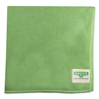 CLEANING CLOTHS AND WIPES | Unger MF400 16 in. x 15 in. SmartColor Microfiber MicroWipes - Green (10/Pack)