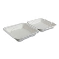 Food Containers & Lids | Eco-Products EP-HC91NFA Vanguard 9 in. x 9 in. x 3 in. 1-Compartment Renewable and Compostable Sugarcane Clamshells - White (200/Carton) image number 2