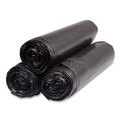High-Density Trash Bags | Inteplast Group S404816K 45 gal. 16 microns 40 in. x 48 in. High-Density Interleaved Commercial Can Liners - Black (25 Bags/Roll, 10 Rolls/Carton) image number 1