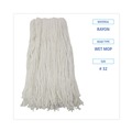 Mop Heads | Boardwalk BWK2032R #32 Cut-End Rayon Wet Mop Head - White image number 2