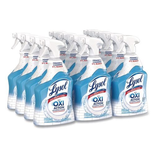 Disinfecting & Cleaning Solutions | LYSOL Brand 19200-99828 32 oz Bathroom Cleaner with Hydrogen Peroxide - Cool Spring Breeze Scent (12/Carton) image number 0