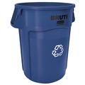Indoor Waste Receptacles | Rubbermaid Commercial FG264307BLUE Brute 44 gal Polyethylene Recycling Container - Blue image number 1
