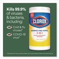 Cleaning Cloths & Wipes | Clorox 30112 7 in. x 8 in. 1-Ply Disinfecting Wipes - Fresh Scent/Citrus Blend, White (35/Canister, 3 Canisters/Pack) image number 8
