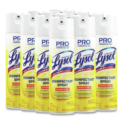 Disinfecting & Cleaning Solutions | Professional LYSOL Brand 36241-04650 19 oz. Aerosol Spray Disinfectant Spray - Original Scent (12/Carton) image number 0