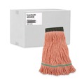 Mop Heads | Boardwalk BWK502OR 5 in. Super Loop Cotton/Synthetic Fiber Wet Mop Head - Medium, Orange (12/Carton) image number 1