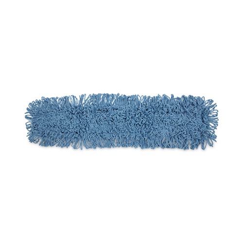 Mop Heads | Boardwalk BWK1136 36 in. x 5 in. Looped-End Cotton/ Synthetic Blend Dust Mop Head - Blue image number 0