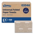 Perforated Roll & Hand Towels | Kleenex 02046 Convenience 9.2 in. x 9.4 in. Multi-Fold Paper Towels - White (150/Pack, 8 Packs/Carton) image number 0