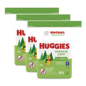 PRODUCTS | Huggies 31816 Natural Care 3.88 in. x 6.6 in. 1-Ply Sensitive Baby Wipes - Unscented White (552/Carton)