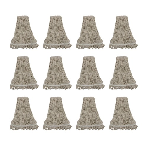 Mop Heads | Boardwalk BWK432C 32 oz. Pro Loop Web/Tailband Premium Standard Mop Head - White (12/Carton) image number 0