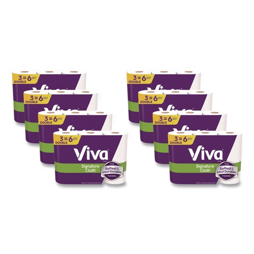 Perforated Roll & Hand Towels | Viva 56530 5.1 in. x 11 in. 1-Ply Signature Cloth Choose-A-Sheet Kitchen Roll Paper Towels - White (8/Carton) image number 0