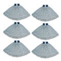Mop Heads | Rubbermaid Commercial FGD51306WH00 Super Stitch 1 in. Blue Headband Cotton/Synthetic Finish Mops - Large White (6/Carton) image number 0