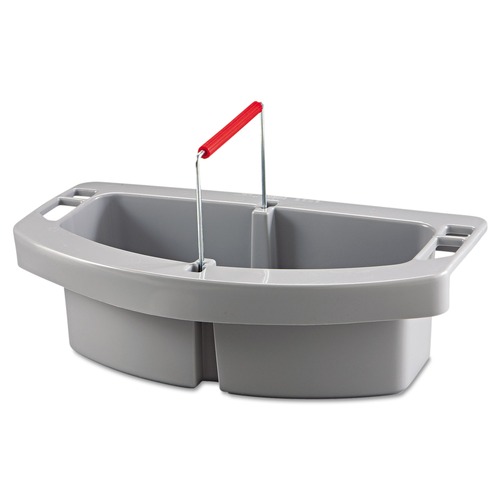 Waste Receptacle Accessories & Dollies | Rubbermaid Commercial FG264900GRAY 2-Compartment 16 in. x 9 in. x 5 in. Maid Caddy - Gray image number 0