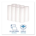 Low-Density Trash Bags | Boardwalk H6036HWKR01 30 Gallon 0.6 mil 30 in. x 36 in. Perforated Roll Low-Density Waste Can Liners - White (25 Bags/Roll, 8 Rolls/Carton) image number 3