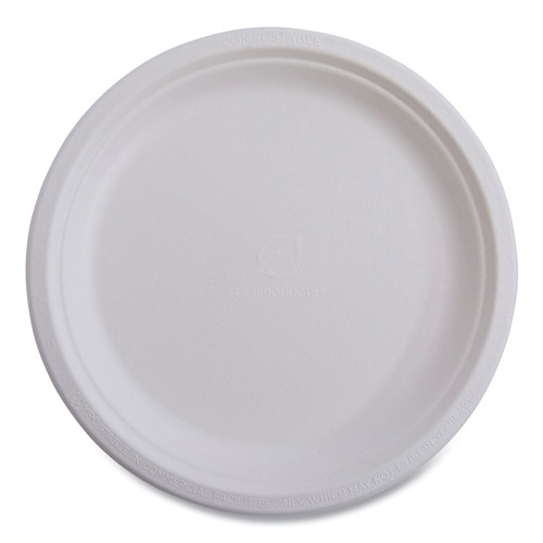 Plates | Eco-Products EP-P016NFA Vanguard 6 in. diameter Renewable and Compostable Sugarcane Plates - White (1000/Carton) image number 0