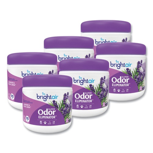 Air Fresheners & Odor Eliminators | BRIGHT Air 900014 14 oz. Jar Super Odor Eliminator - Purple, Lavender and Fresh Linen (6/Carton) image number 0