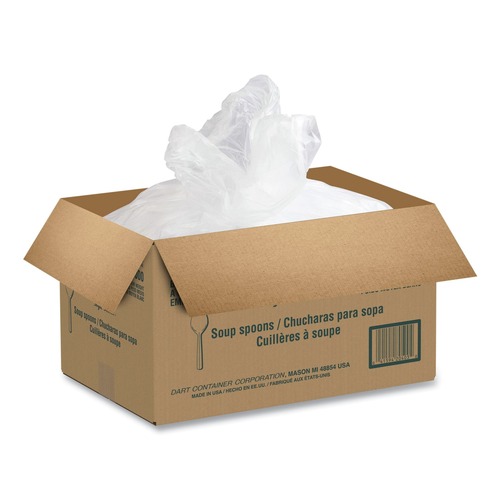 Disposable Spoons | Dart SU6BW 5.6 in. Style Setter Mediumweight Plastic Spoons - White (1000/Carton) image number 0