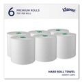 Perforated Roll & Hand Towels | Kleenex 25630 7.5 in. x 700 ft. Hard Roll Paper Towels with Green Core - White (6/Carton) image number 1