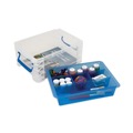 Office Boxes & Bins | Advantus 37371 6 Sections 10.38 in. x 14.25 in. x 6.5 in. Super Stacker Divided Storage Box - Clear/Blue image number 5