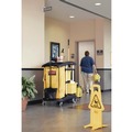 Perforated Roll & Hand Towels | Rubbermaid Commercial HYGEN FG9T7300BLA 22 in. x 48-1/4 in. x 44 in. Hygen M-Fiber Healthcare Cleaning Cart - Black/Yellow/Silver image number 2