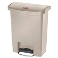 Indoor Waste Receptacles | Rubbermaid Commercial 1883456 Streamline 8-Gallon Resin Front Step Style Step-On Container - Beige image number 0
