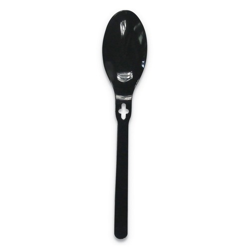 Disposable Spoons | Wego 54101100 Polystyrene Spoon - Black (1000/Carton) image number 0