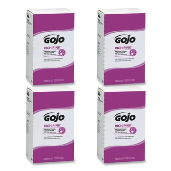 GOJO Industries 7220-04 RICH PINK Floral Scent 2000 mL Antibacterial Lotion Soap Refill for PRO TDX Dispenser (4/Carton)