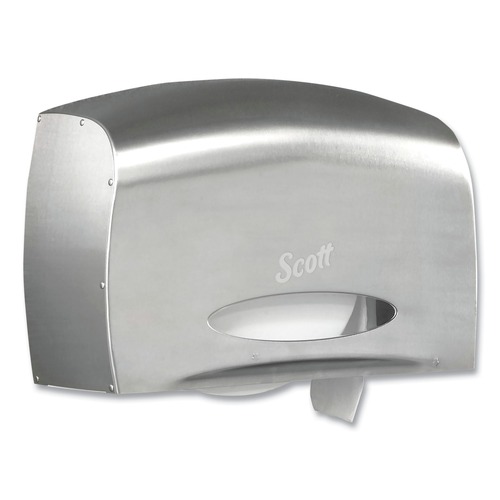 Toilet Tissue Dispensers | Scott 09601 14.38 in. x 6 x 9.75 in. EZ Load Pro Coreless Jumbo Roll Tissue Dispenser - Stainless Steel image number 0