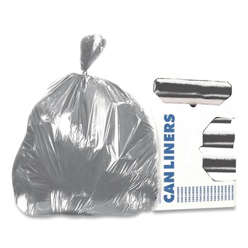 Heritage Z7660WS 38 in. x 60 in. 22 mic 60 Gallon High-Density Waste Can Liners - Silver (150/Carton)