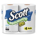 Perforated Roll & Hand Towels | Scott 47617 Rapid-Dissolving Toilet Paper - White (4/Rolls/Pack, 12 Packs/Carton) image number 0