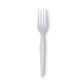 Perforated Roll & Hand Towels | Dixie FH207 Heavyweight Plastic Cutlery Forks - White (1000/Carton) image number 2