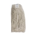 Mop Heads | Boardwalk BWK724CEA 24 oz. Cut-End Lie-Flat Cotton Wet Mop Head - White image number 1