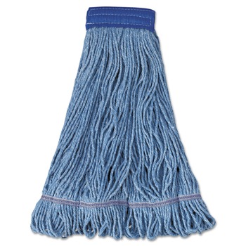 Boardwalk BWK504BL 5 in. Super Loop Cotton/Synthetic Fiber Wet Mop Head - X-Large, Blue (12/Carton)