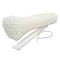 Office Cable Management | Tatco 22300 50 lbs. 11 in. x 0.19 in. Nylon Cable Ties - Natural (500/Pack) image number 2