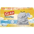 Drawstring & Kitchen Bags | Glad 78361 ForceFlex 24 in. x 27.38 in. 13 Gallon Kitchen Drawstring Trash Bags - White Fresh Clean Scent (240/Carton) image number 1