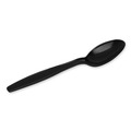 Disposable Spoons | Dixie PTH53C Individually Wrapped Heavyweight Teaspoons - Black (1000/Carton) image number 1