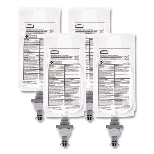 Hand Sanitizer Refills | Rubbermaid Commercial 2080802 1000 mL AutoFoam Refill Alcohol Hand Sanitizer - Clear/Unscented (4/Carton) image number 0