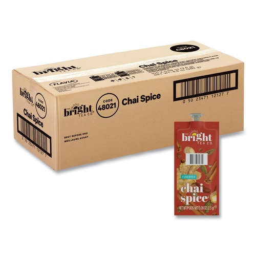 Tea | FLAVIA 48021 0.09 oz. Pouch The Bright Tea Co. Freshpack - Chai Spice (100/Carton) image number 0