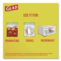 Resealable Bags | Glad 57263 6.63 in. x 5.88 in. Zipper Food Storage Sandwich Bags - Clear (12 Boxes/Carton) image number 5