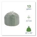 Repro Trash Bags | Stout by Envision G2430W70 13 Gallon 0.7 mil 24 in. x 30 in. Controlled Life-Cycle Plastic Trash Bags - White (120/Box) image number 2