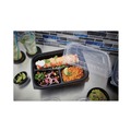 Food Containers & Lids | Pactiv Corp. YCNB12X95203 EarthChoice Entree2Go 3 Compartment 48 oz. 11.75 in. x 8.75 in. x 2.13 in. Plastic Takeout Container - Black image number 1