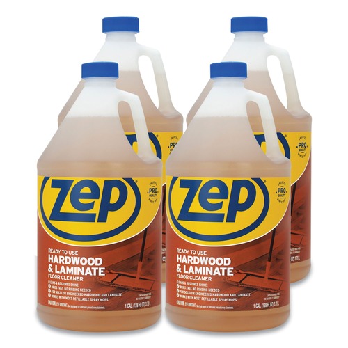 Floor Cleaners | Zep Commercial ZUHLF128 1 gal. Hardwood and Laminate Cleaner - Fresh Scent (4/Carton) image number 0